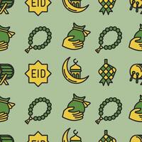 Seamless pattern of Eid al-Fitr elements background. Seamless vector illustration.