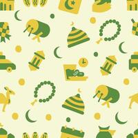 Seamless pattern Ramadan flat elements. Vector illustration background.