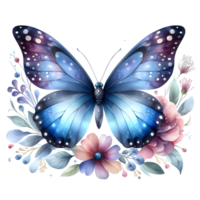 AI generated Colorful Watercolor butterfly PNG isolated on transparent background