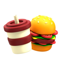 Fast food 3d jeu d'icônes png