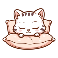 AI generated cat sleep on pillow png