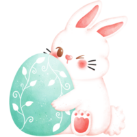 aquarelle Pâques lapin en portant Pâques Oeuf illustration png