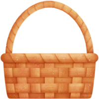 Watercolor Wooden Basket Illustration png