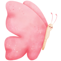 acuarela rosado mariposa ilustración png