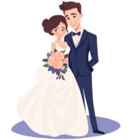 Groom and bride wedding characters png
