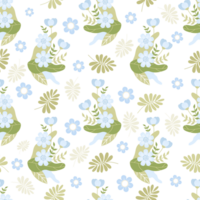 bloemen naadloos patroon. blauw bloemen png