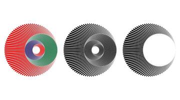 Radial speed line perspective radius stroke vector. Rotating circle like. vector