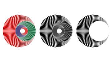 Radial speed line perspective radius stroke vector. Rotating circle like. vector