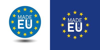 hecho en Europa símbolo icono, UE calidad certificado icono vector. vector