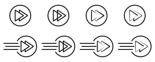 rápido contorno icono comienzo icono es un aislado vector desde multimedia colección para aplicaciones ui y web.