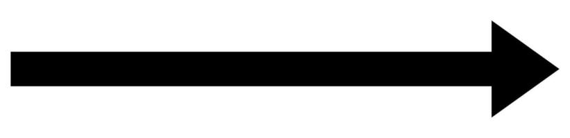 Large forward, right pointing solid long arrow symbol vector. vector