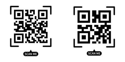 Fake QR code scan me vector illustration.