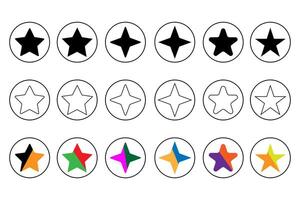 5 star circle shape icon set vector. vector