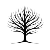 Silhouette of a leafless tree Free Vector