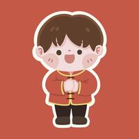 Chinese New Year Boy Kid.eps vector