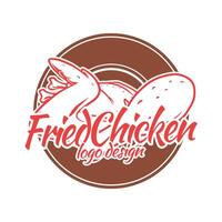 Fried chicken logo design template vector