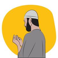 man praying with doa, vector illustration