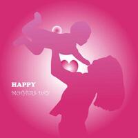 Lovely Happy mothers day greeting card vector