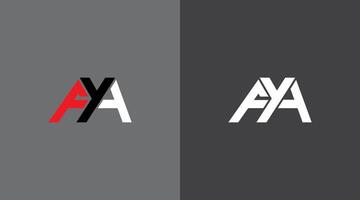 fya letra logo diseño, ayf icono marca identidad diseño monograma logo minimalista logo diseño vector