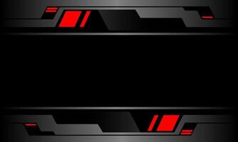 Abstract grey metallic black red cyber power energy technology futuristic style with blank space geometric design modern creative background vector