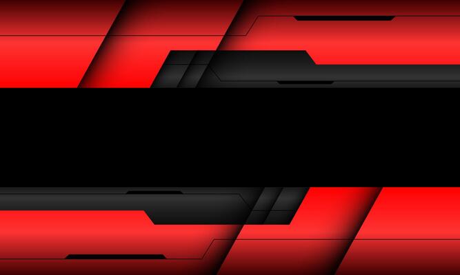 Abstract red metal cyber futuristic geometric technology design modern background vector