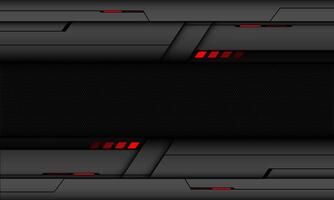 Abstract dark grey metallic circle mesh red light power black line cyber geometric design modern technology futuristic creative blackground vector