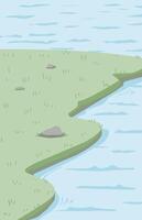 Illustration of river and grass with the image of water For story books vector