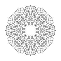 Coloring book simple flower Mandala design vector file