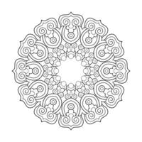 Coloring book simple flower Mandala design vector file