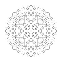 floral colorante libro fácil mandala diseño página vector archivo