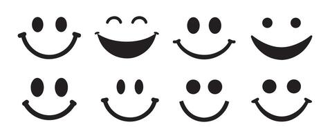 Abstract Vector Smiling or Smile Icons Design Template