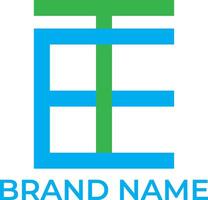 ET, TE monogram initial logo design vector