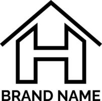 H letter House icon logo design vector