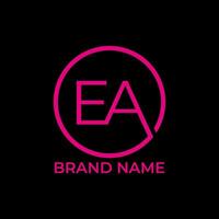 EA letter initial logo design vector