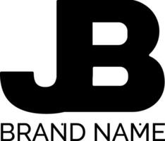 jb negrita inicial logo diseño vector