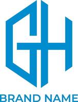 GH monogram initial logo design vector