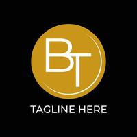 BT initial letter circle Logo design vector