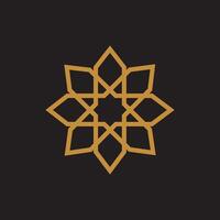 Gold Islamic decoration on black background vector