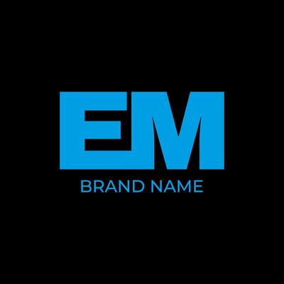 EM bold letter initial logo design vector