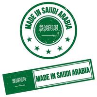 hecho en saudi arabia sello firmar grunge estilo vector