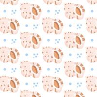 Seamless pattern with seashells on white background. Shellfish Undersea print vector