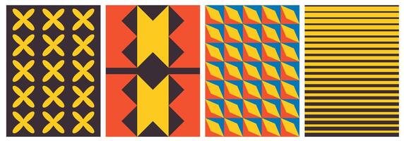 Brutalist Geometric shape pattern background template vector