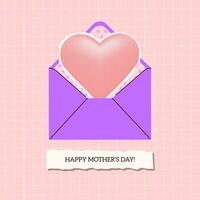 Happy Mother's Day Retro Greeting Halftone collage vector