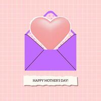 Happy Mother's Day Retro Greeting Halftone collage vector