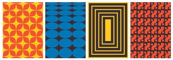 Brutalist Geometric shape pattern background template vector