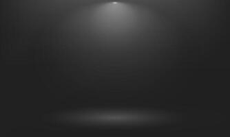Empty Black studio room background. Dark background. Empty room with light effects. Template mock up for display of product, Business backdrop. Vector illustration.