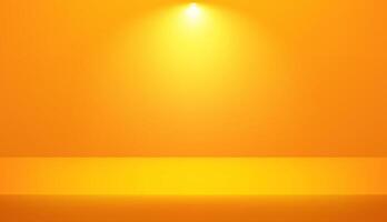 Empty Yellow studio room background. Empty room with light effects. Template mock up for display of product, Business backdrop. Vector illustration.