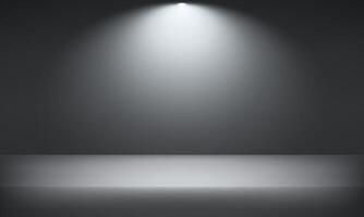 Empty Black studio room background. Dark studio room background. Empty room with light effects. Template mock up for display of product, Business backdrop. Vector illustration.