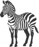 AI generated Silhouette zebra animal black color only vector