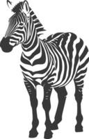 AI generated Silhouette zebra animal black color only vector